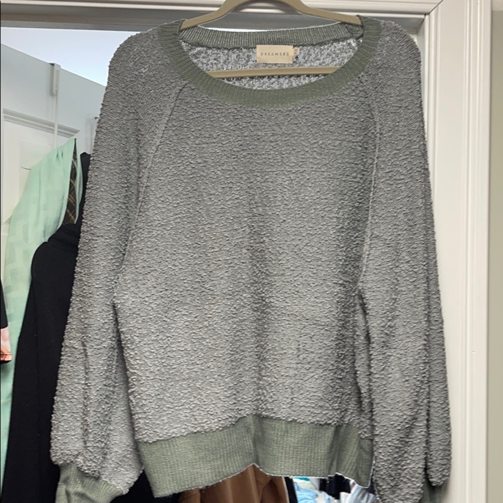 Dreamers Nubby Knit Sage green sweater